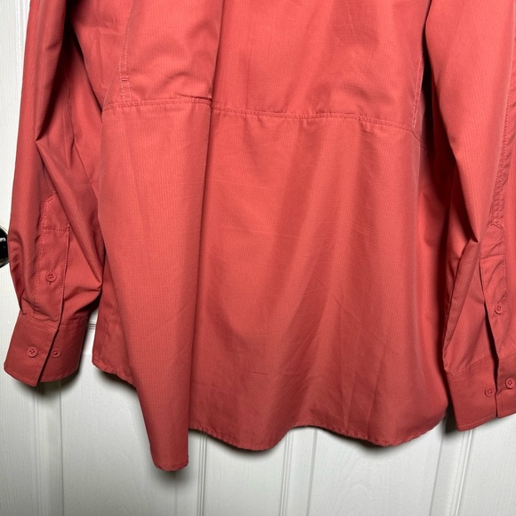 Men's Wrangler Performance X-Large Button Western Long Sleeve Shirt In Salmon - Picture 9 of 16